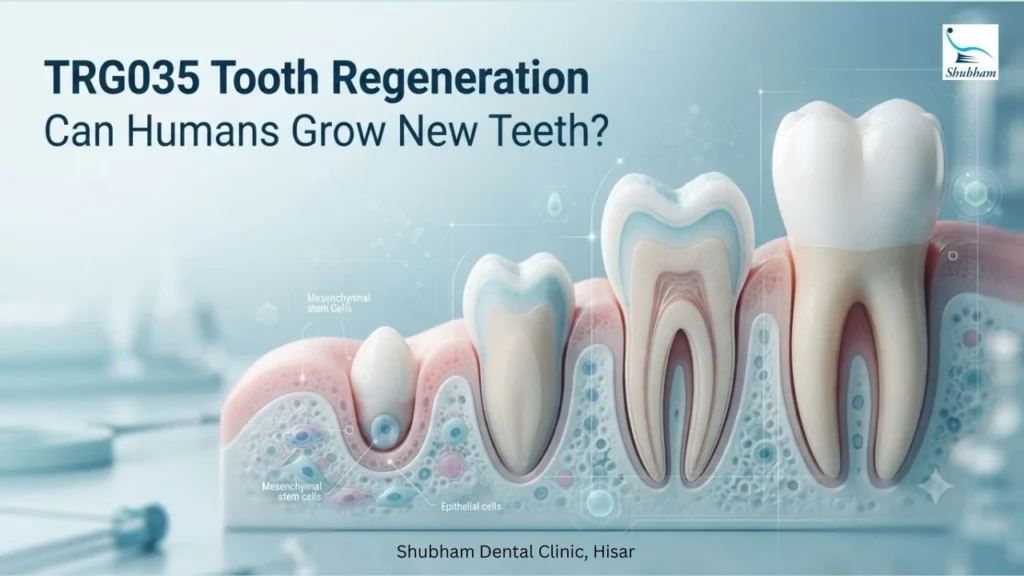 TRG035 tooth regeneration research showing a developing tooth bud and potential new tooth formation